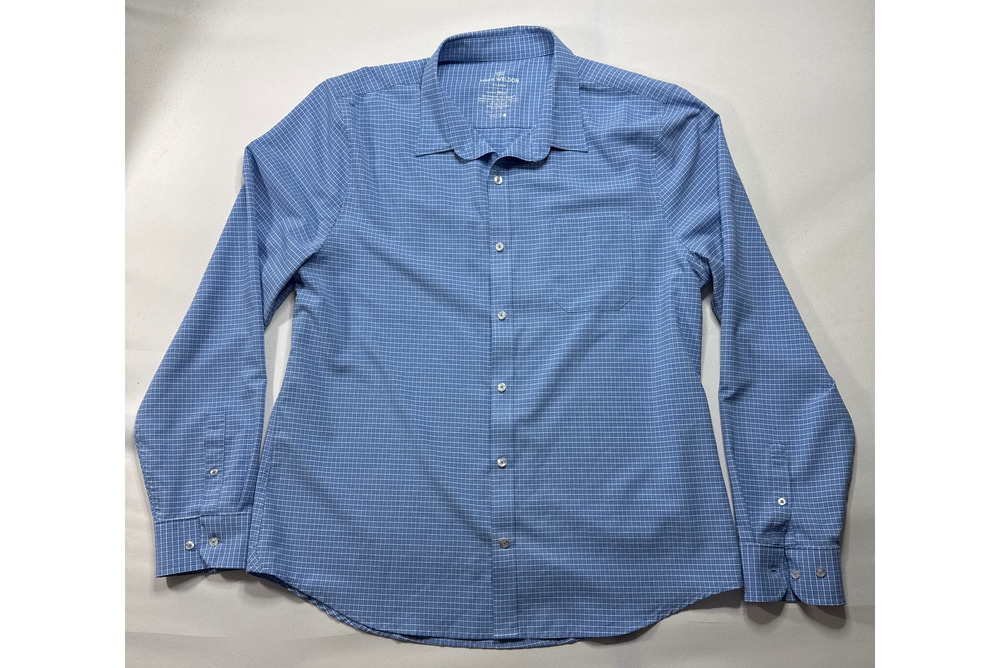 Mack Weldon Men's Long Sleeve Blue Plaid Button Up Dress Shirt - Size XL*